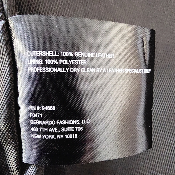 [1X] BERNARDO Genuine Leather Black Moto Jacket - Picture 7 of 16